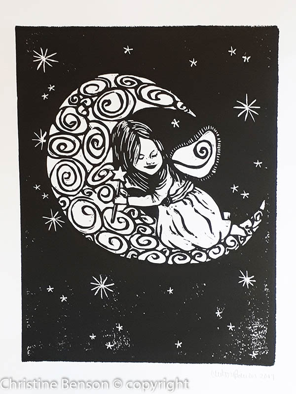 "Everything Is Wonderful" children's book linocut illustration 09